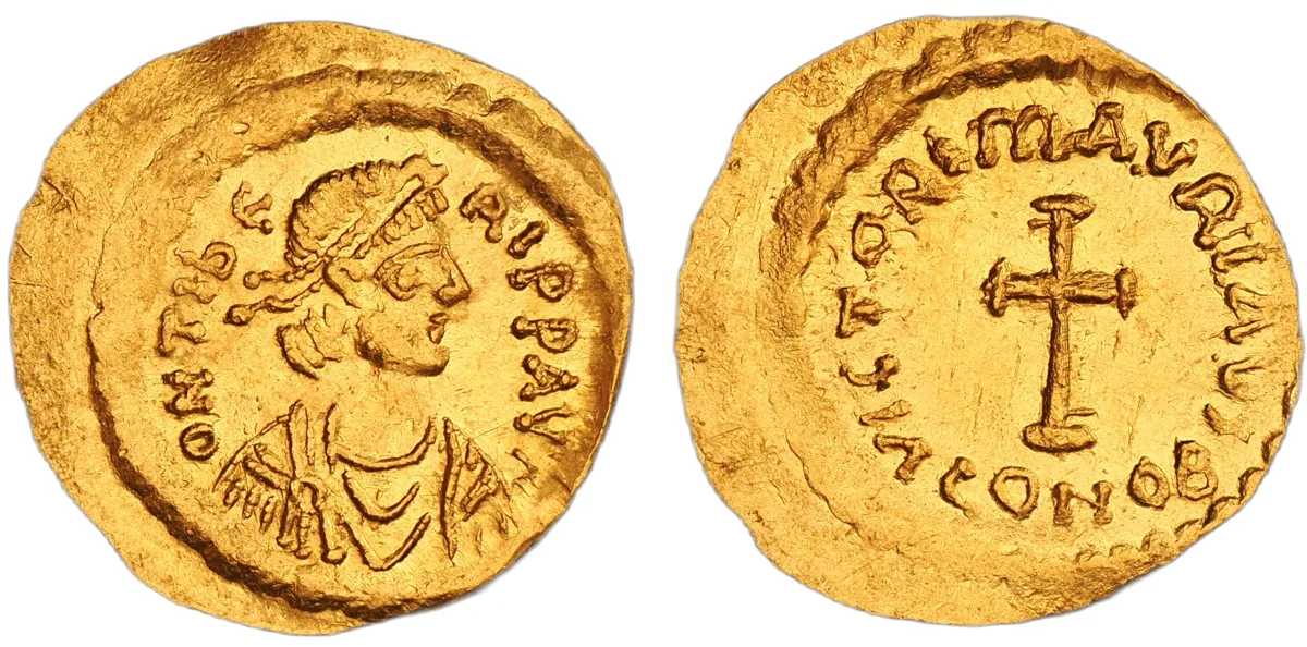 Maurice Tiberius, 582-602. Tremissis, Constantinople