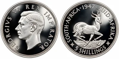 1947 South Africa Silver 5 Shillings: King George VI Coin & Investment Treasure