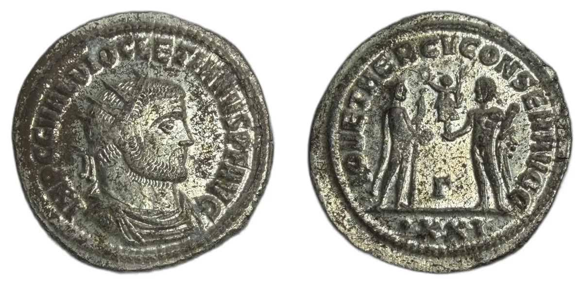 Diocletian. Antioch. AD 285. Silvered Bronze Antoninianus