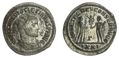 Diocletian. Antioch. AD 285. Silvered Bronze Antoninianus