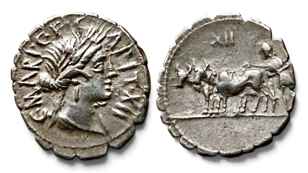 C. Marius C. f. Capito, 81 BC, AR Denarius (3.83 g). Rome mint.
