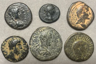 Lot of 6 provincial coins - Caligula, Trajan, Lucius Verus etc.