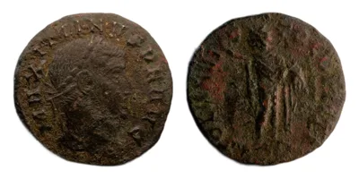 Maximinus II Daia — Follis, SOLI INVICTO COMITI, Ticinum