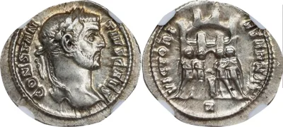 Constantius I, as Caesr, AD 293-305. AR Argentus (2.40g), Rome Mint, 6th Officina, c.295-297