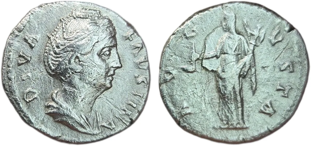 DIVA Faustina I Silver Denarius RIC III # 368 - A.D. 141 AVGVSTA