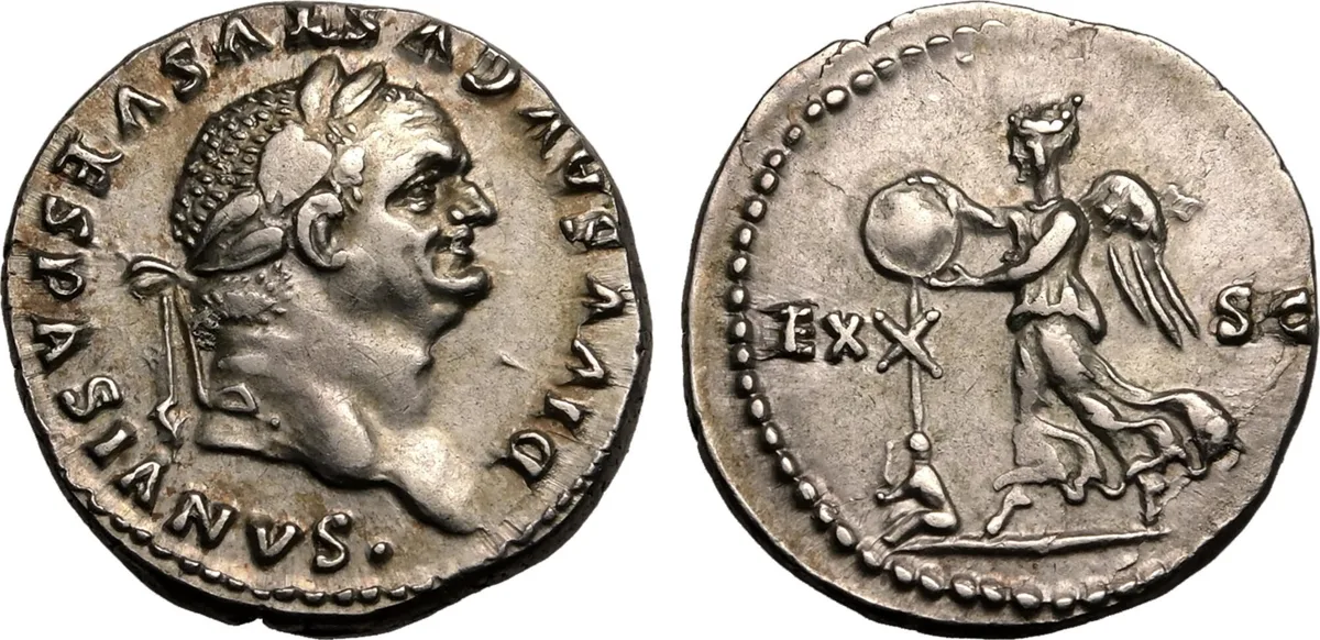 Divus Vespasian, commemorative under Titus, A.D. 80-81. Denarius, Rome mint