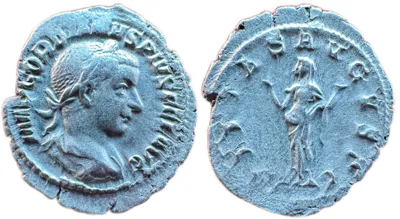 Gordian III — Denarius, PIETAS AVGVSTI, Rome