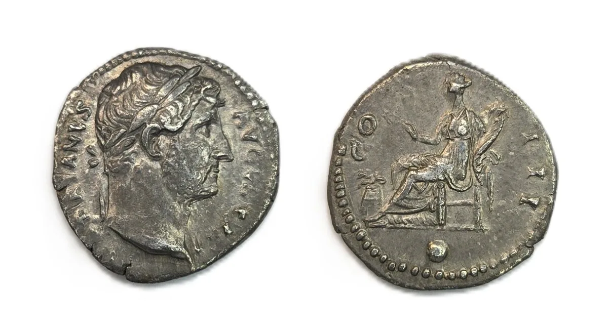 Hadrian Silver Denarius A.D. 126-127 RIC II.3 # 855 COS III