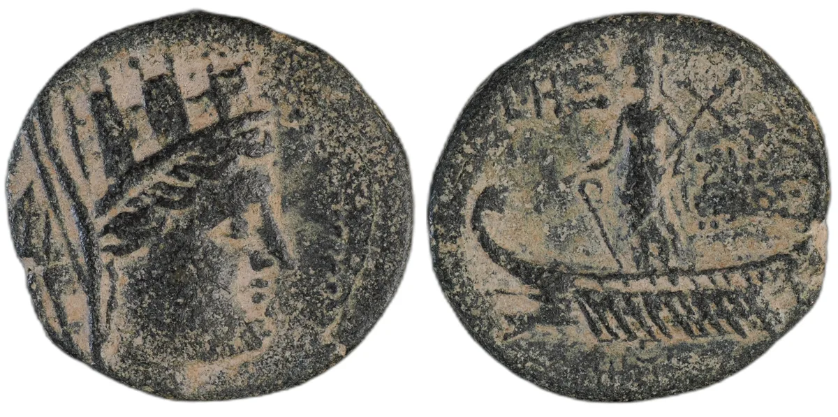 Sidon, AE22, bronze, minted 1st century BC