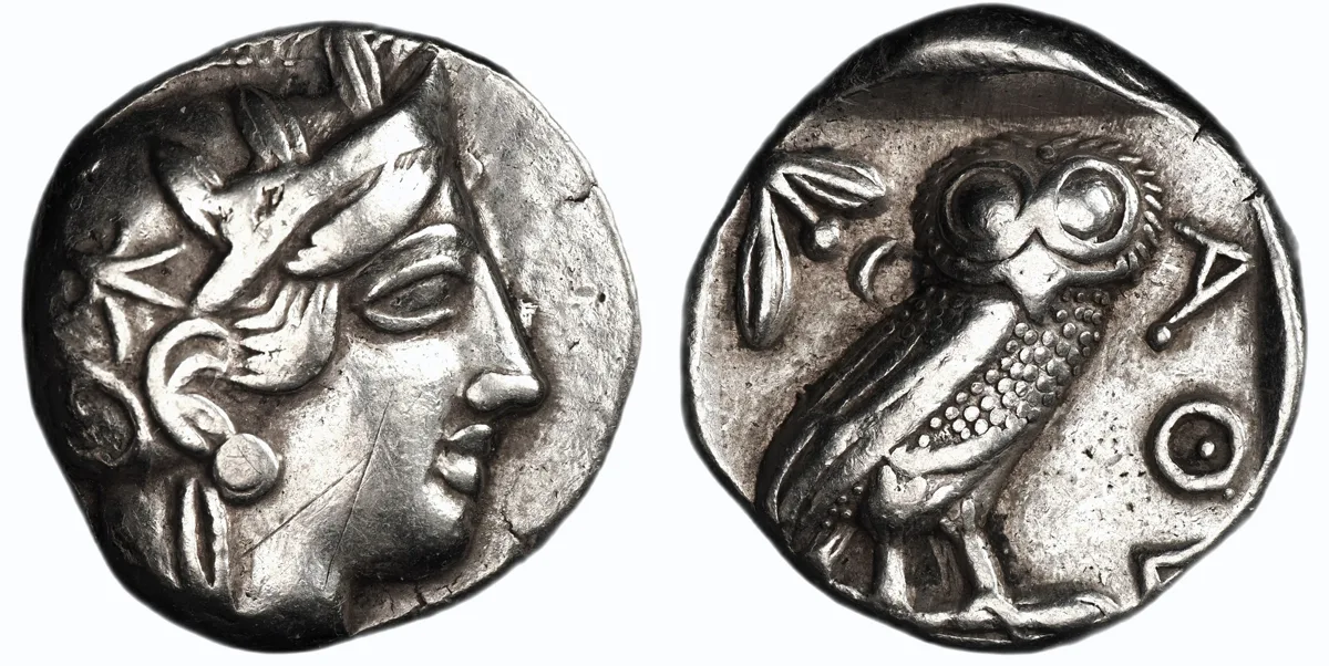Attica, Athens, AR Tetradrachm, ca. 454-404 BC.