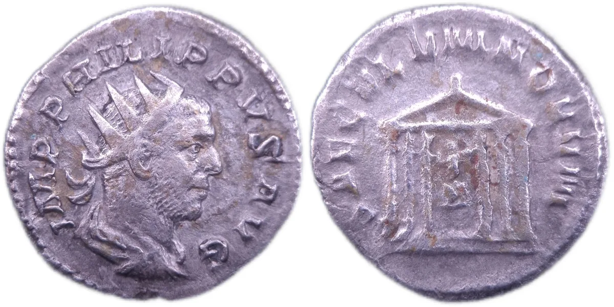 Philip I Antoninianus, Hexastyle temple