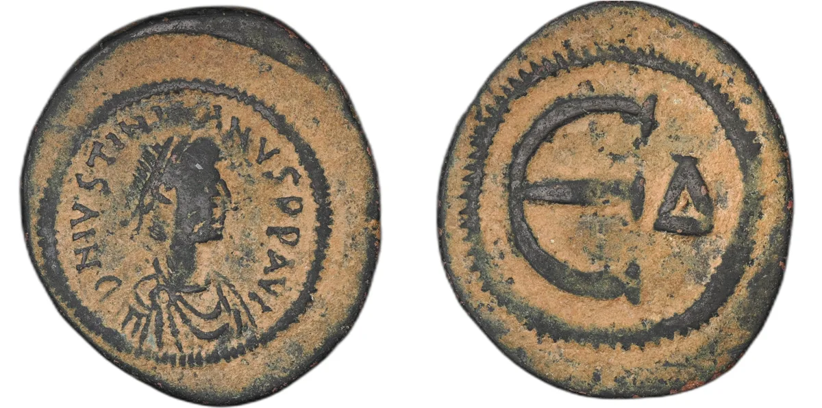Justinian, 527-565. Pentanummium