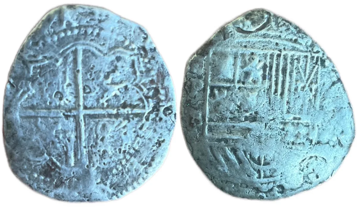 PHILIP II,  SPANISH COLONIAL COB, (1578-95)P B BOLIVIA 4R