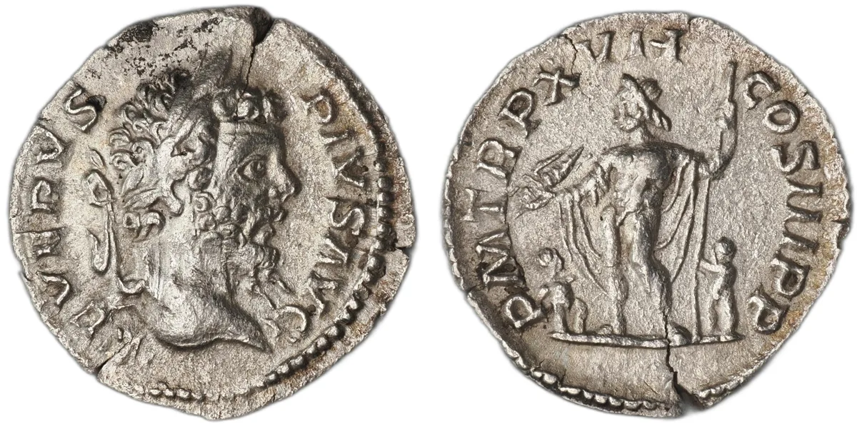 Emperor: Septimius Severus; Denomination: Denarius; Material: Silver