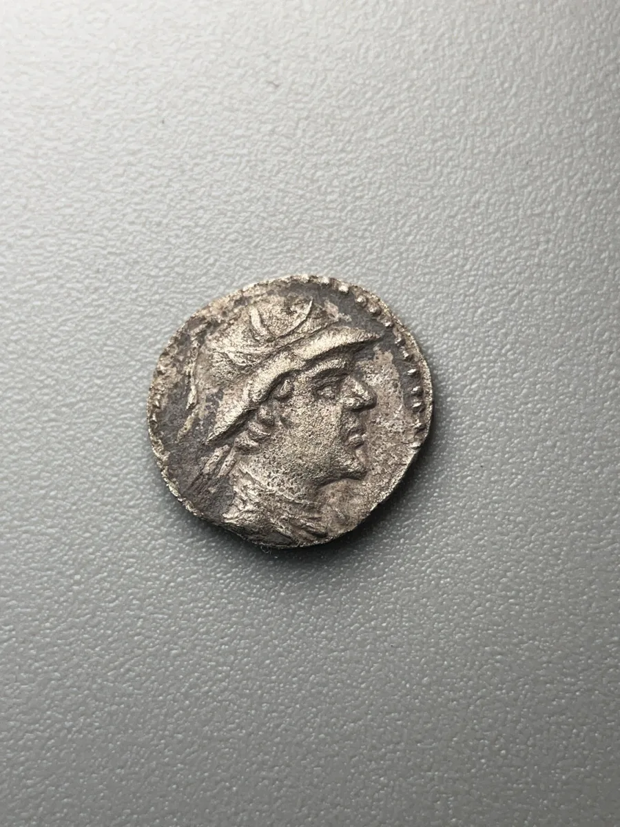 Greco-Bactrian Eukratides I AR obol, 0.66g, 170-140 B.C