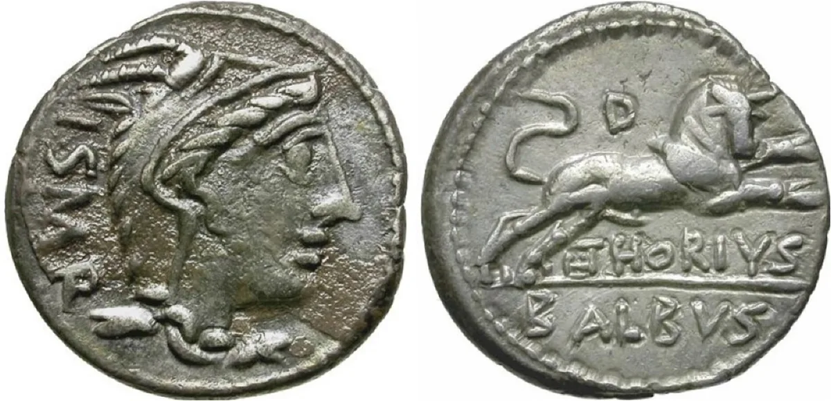 L. Thorius Balbus. Roman Republic. AR Denarius. 105 BC. Bull.