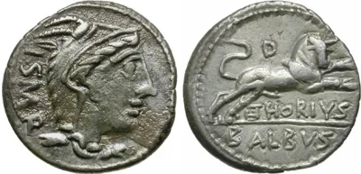 L. Thorius Balbus. Roman Republic. AR Denarius. 105 BC. Bull.