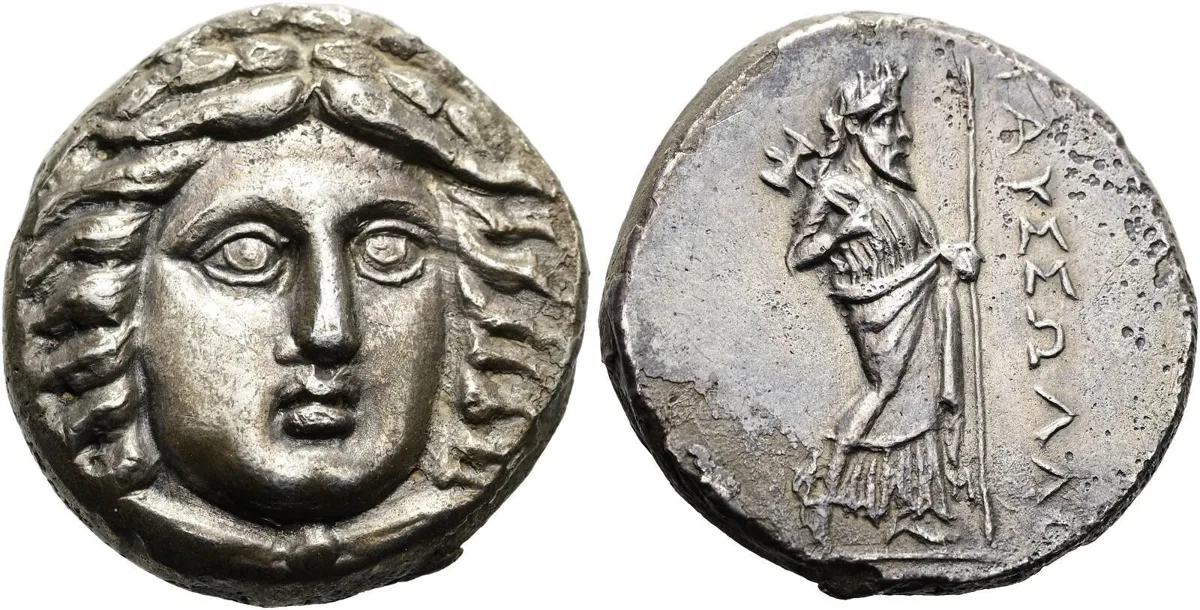 CARIA, Halikarnassos. Mausolos, dynast and satrap, 377-353 BC. Silver tetradracm
