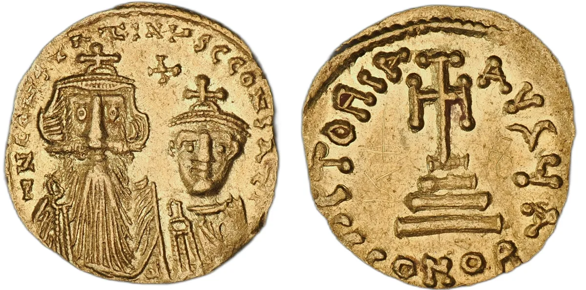 BYZANTINE EMPIRE. Constans II, with Constantine IV, 641–668. AV Solidus