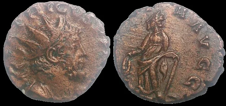 Tetricus I 271-274 AD, AE 16.4mm 2.55gm Antoninianus. Trier mint, VF