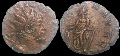 Tetricus I 271-274 AD, AE 16.4mm 2.55gm Antoninianus. Trier mint, VF