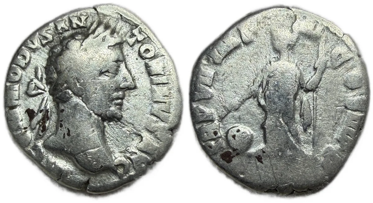 Commodus, 177-192. Denarius with Providentia RIC 32