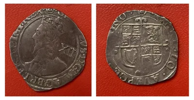 Charles the 1st Shilling, 1625-1649 era silver coin!