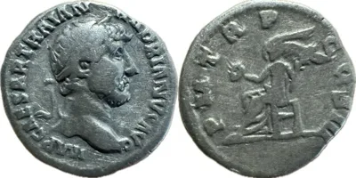 Hadrian AR Quinarius, RIC 337 (very rare)