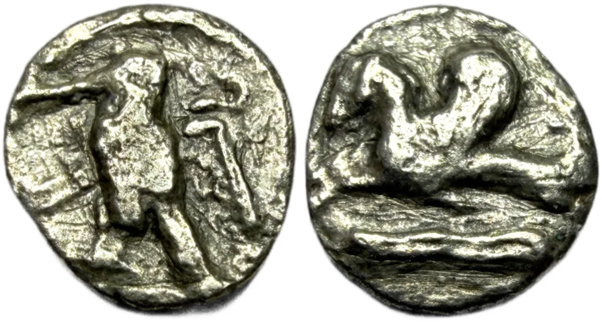 PHOENICIA, Tyre. Uncertain king. AR 1/16 Shekel. 393/2 BC