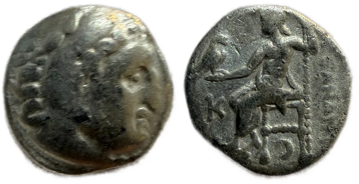 Kings of Macedon, Antigonos I in the name of Alex III. Kolophon, AR Tetradrachm.