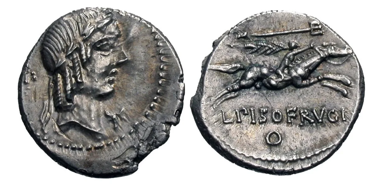 Roman Republic. L. Calpurnius Piso Frugi. AR Denarius.