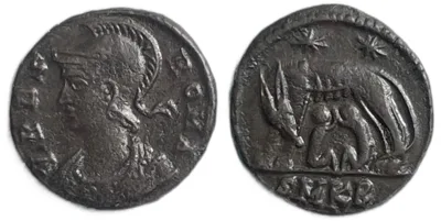 Constantine I. Bronze Ae2. Cyzicus mint. 331–334 CE.