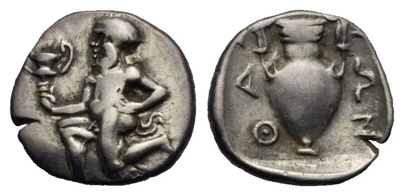 Islands off Thrace. Thasos. Silver Trihemiobol. Circa 412-404 BC