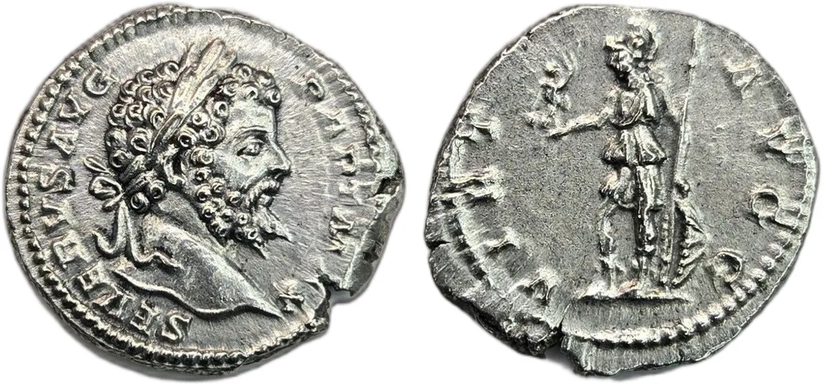 Septimius Severus - Silver Denarius - RIC # IV 171a - A.D. 200-201 - VIRT AVGG