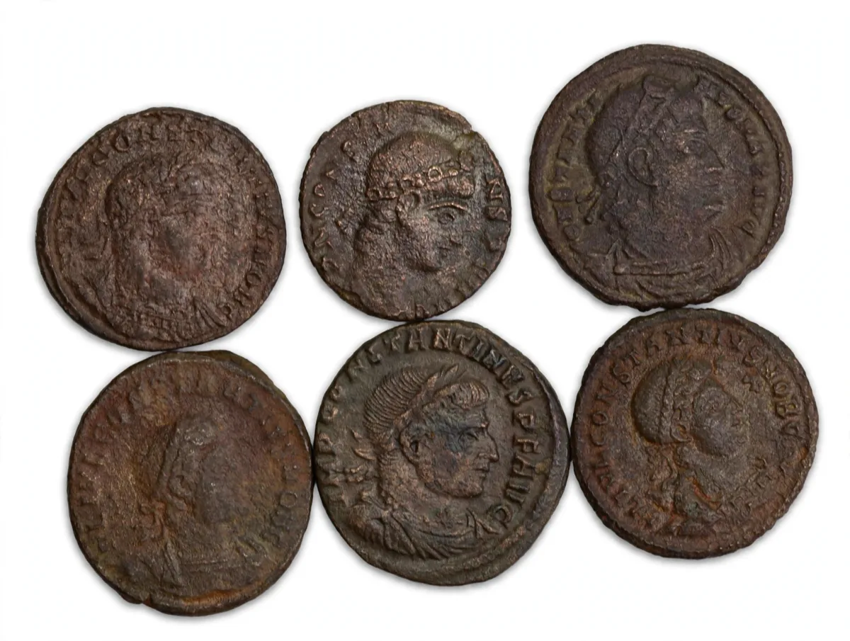Lot of 6 Roman AE3 bronzes, Constantinian Dynasty, c. AD 313–337