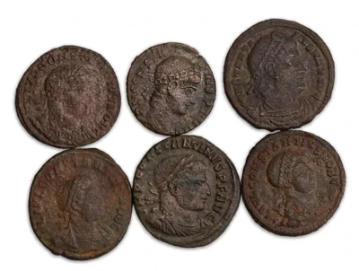 Lot of 6 Roman AE3 bronzes, Constantinian Dynasty, c. AD 313–337
