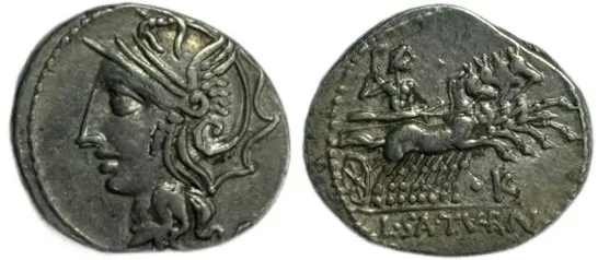 Lucius Appuleius Saturninus (104 BC) denarius
