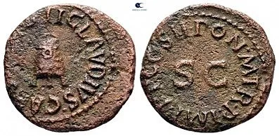 Claudius Bronze Quadrans – A.D. 41 – RIC I # 84 – Rome Mint