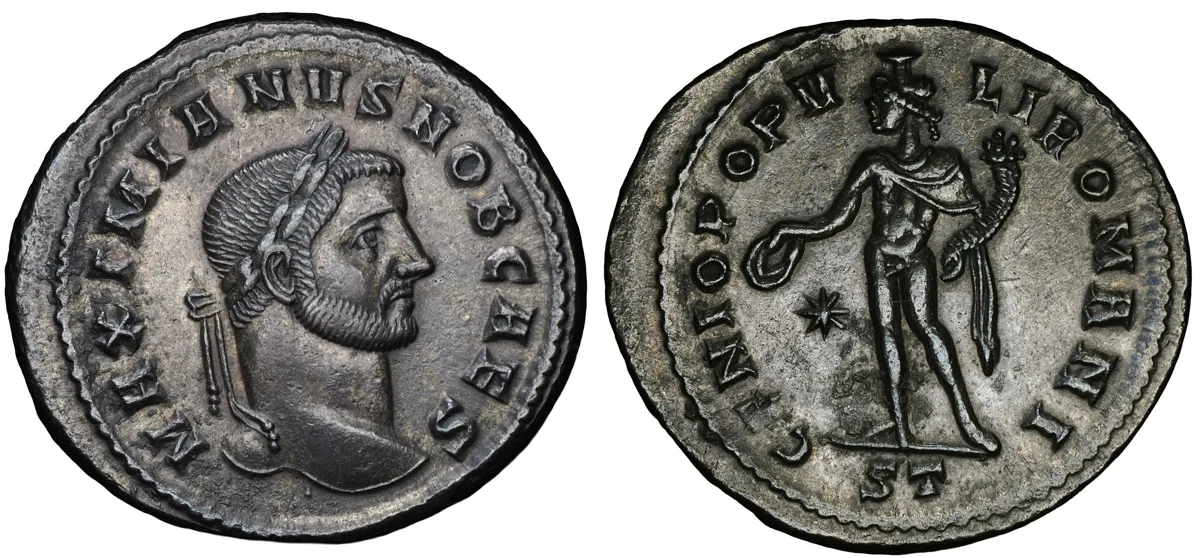 Galerius (as Caesar), AE follis, Ticinum