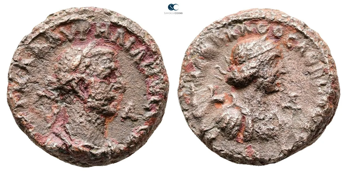 Aurelian and Vabalathus AD 270-275. Billon-Tetradrachm.   Egypt. Alexandria.