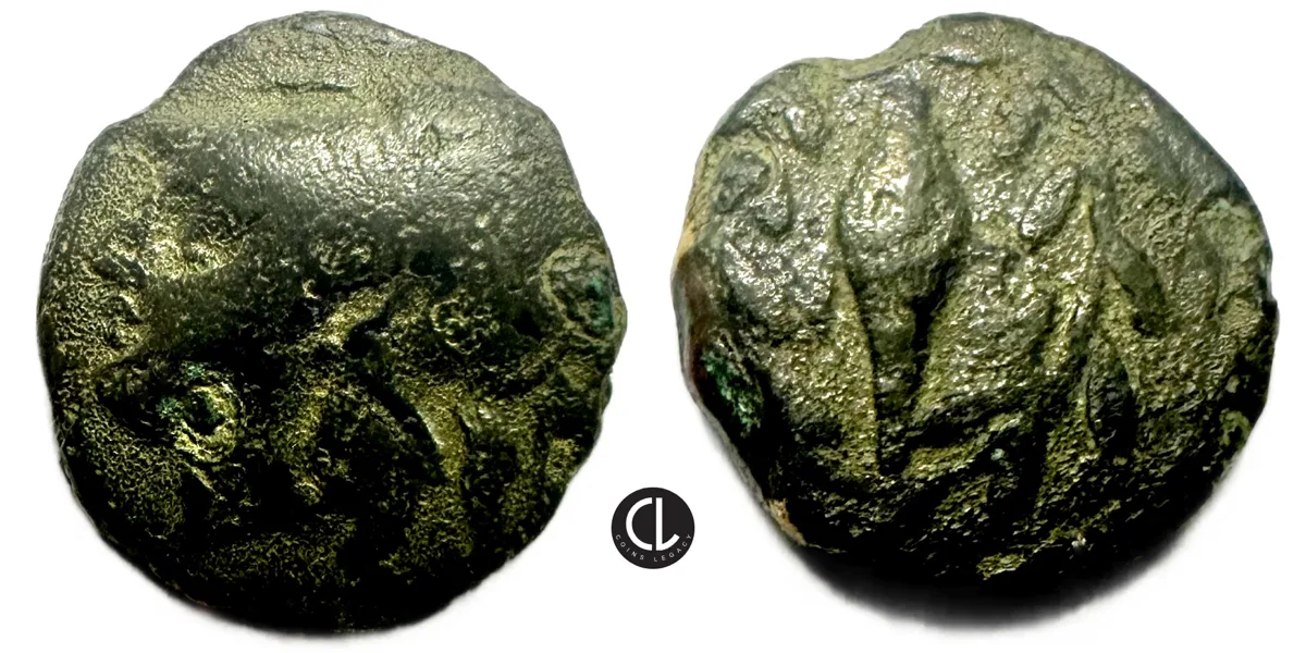 Aiolis, Elaia, AE Circa 340-300 BC, Athena / Barley-Grain