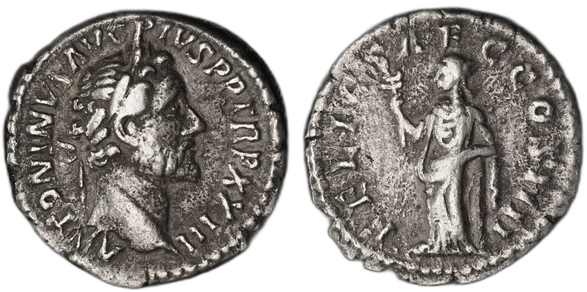 Antoninus Pius, denarius, silver, reign 138-161, minted 159-160