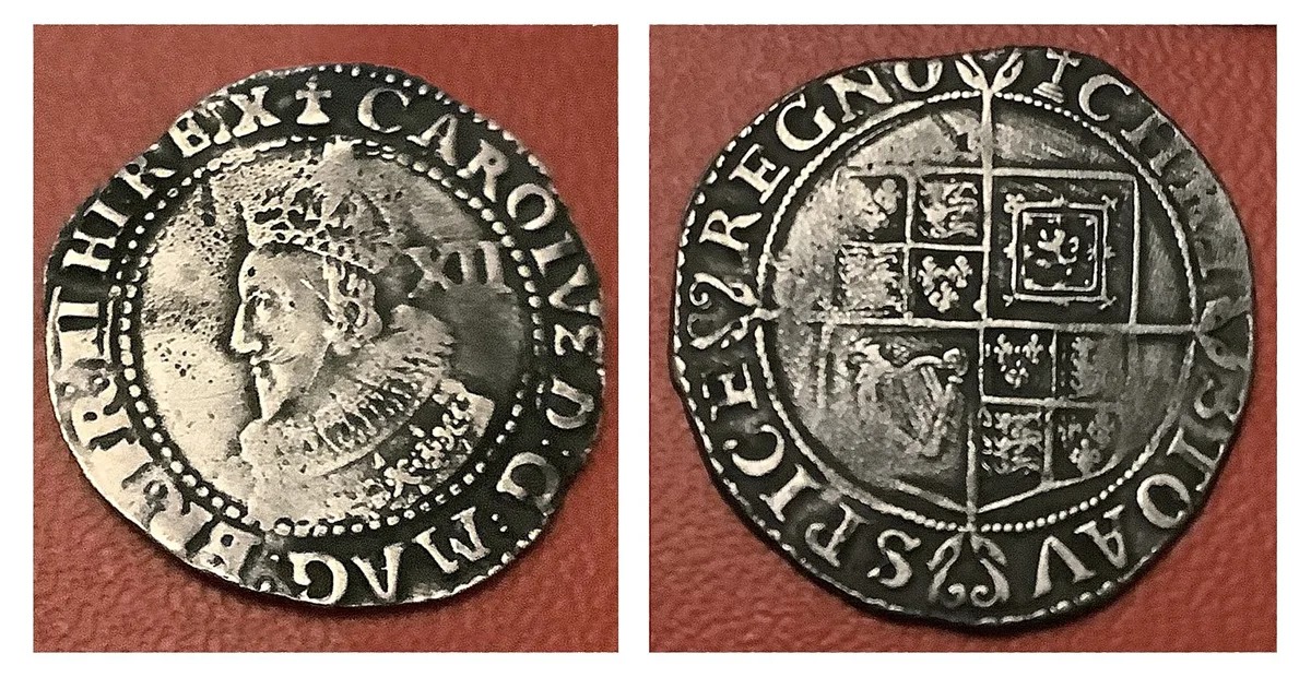 Charles the 1st Shilling, 1625-1649 era silver coin!