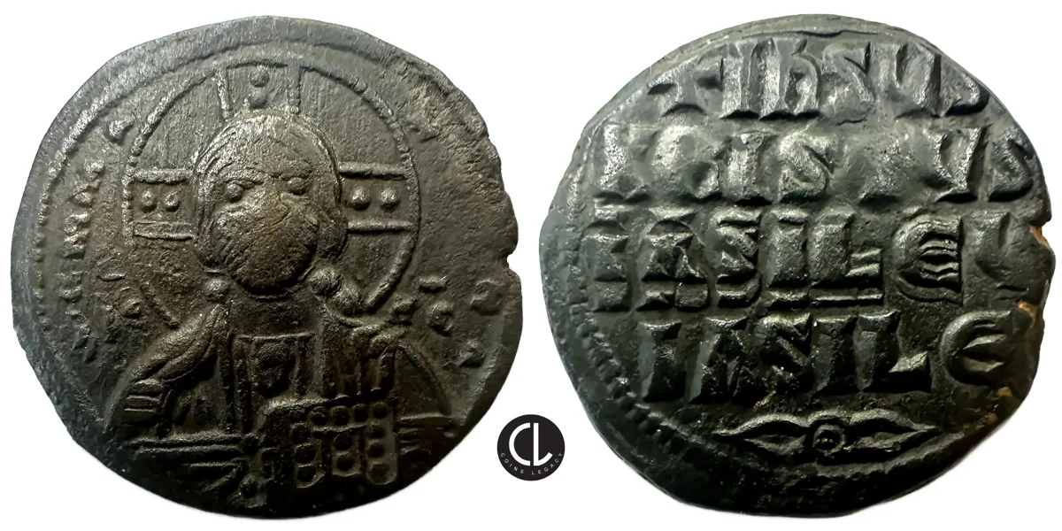 Anonymous Follos, time of John I, AE Follis, Class A, Constantinople Mint, Circa 969-976 AD
