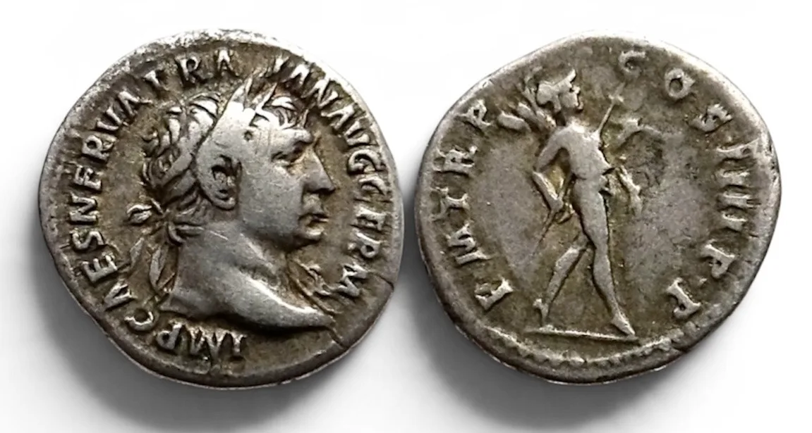 Trajan, AD 98-117. AR Denarius (3.19 g). Rome, struck AD 101-102.