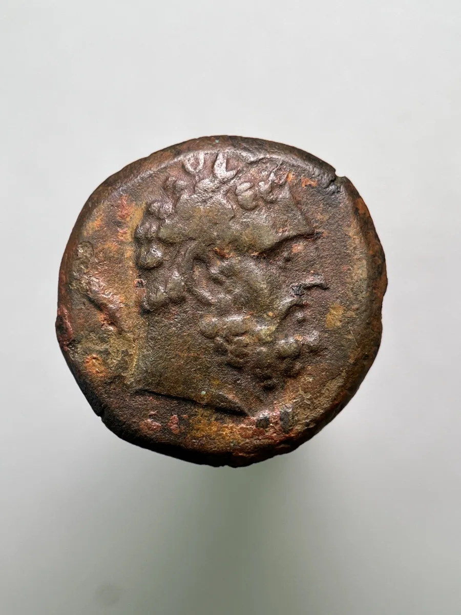 Greco-Bactrian Demetrios I AE Dichalkon, 200-185 B.C 7.84 g
