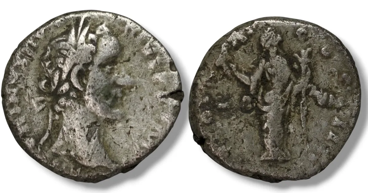 Antoninus Pius, AR denarius – COS IIII / Salus type