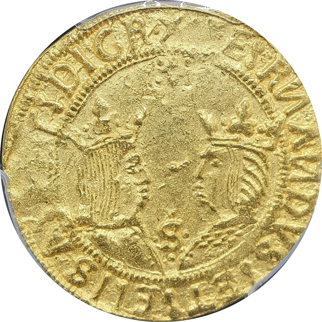 Spain Ferdinand V and Isabella I (1474-1504) 2 Excelentes ND (1476-1516) MS62 PCGS