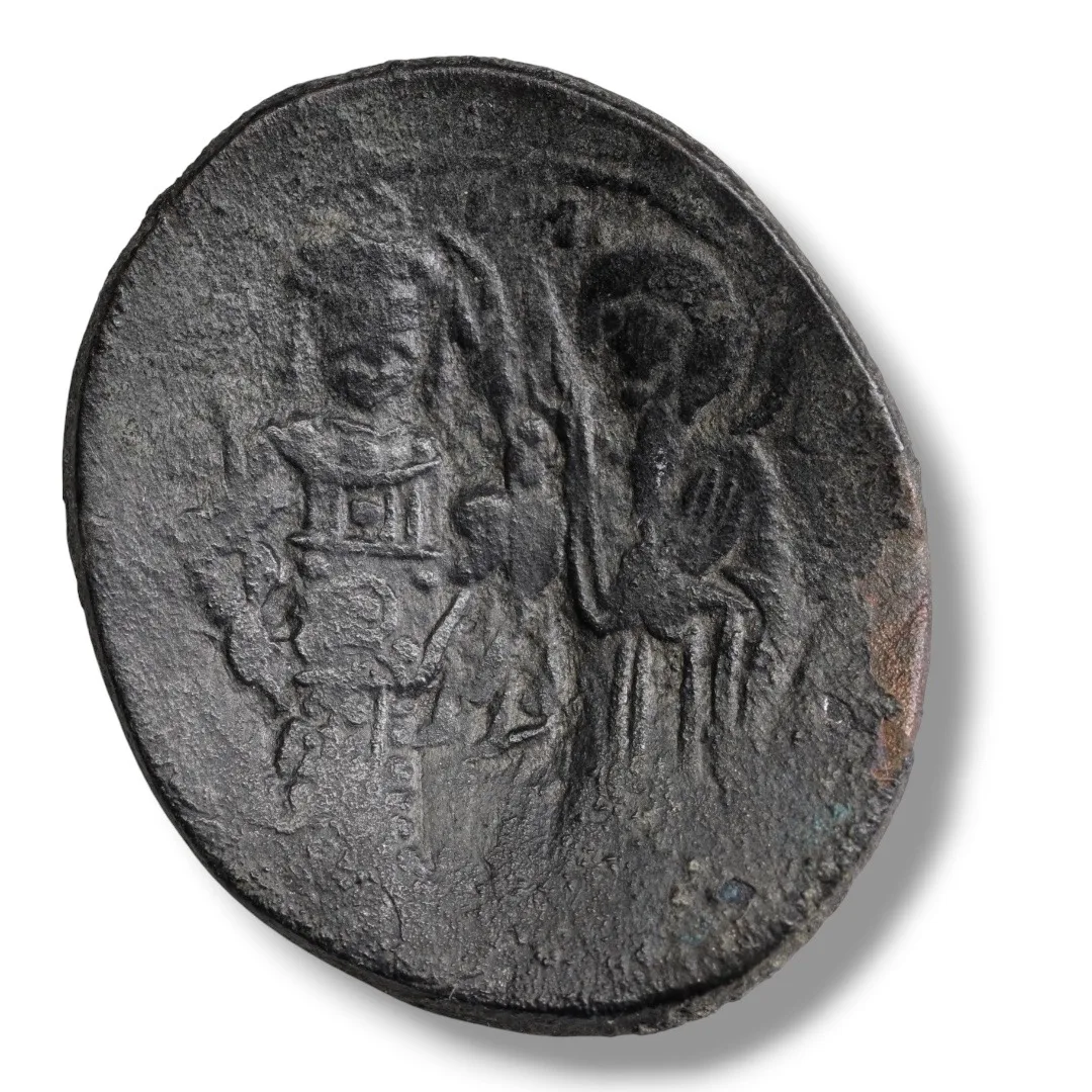 Isaac II Angelos, first reign (AD 1185-1195). Billon Aspron Trachy, Constantinople Mint.