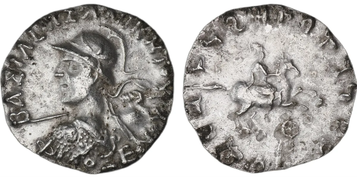Philoxenos Aniketos AR Tetradrachm, Indo-Greek, 125–110 BC, Horseman